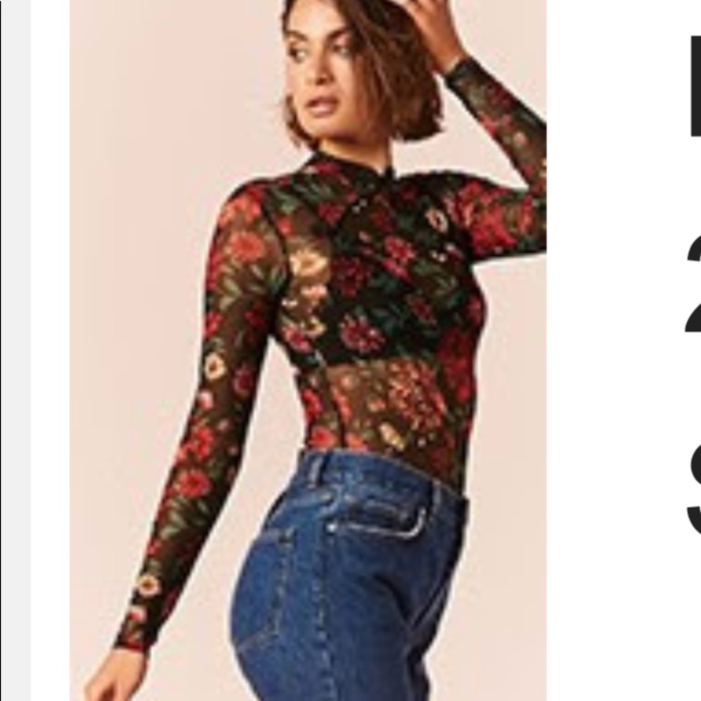 F21 NWT Sheer mesh bodysuit